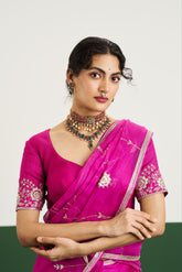Alana Saree Set - Magenta